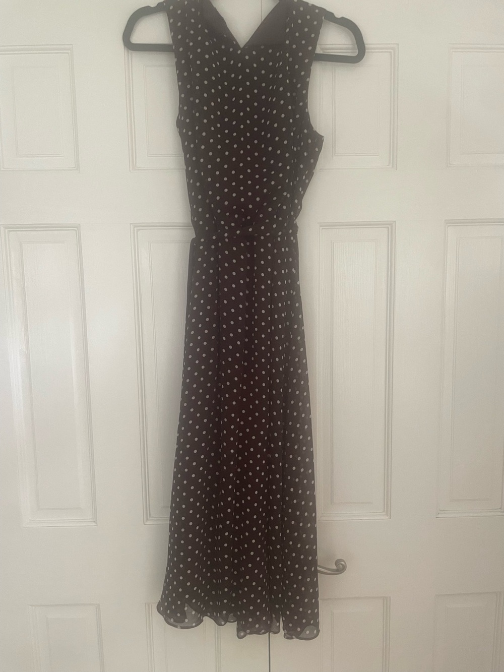 J.B.S. Black Maxi Dress with White Polka Dots